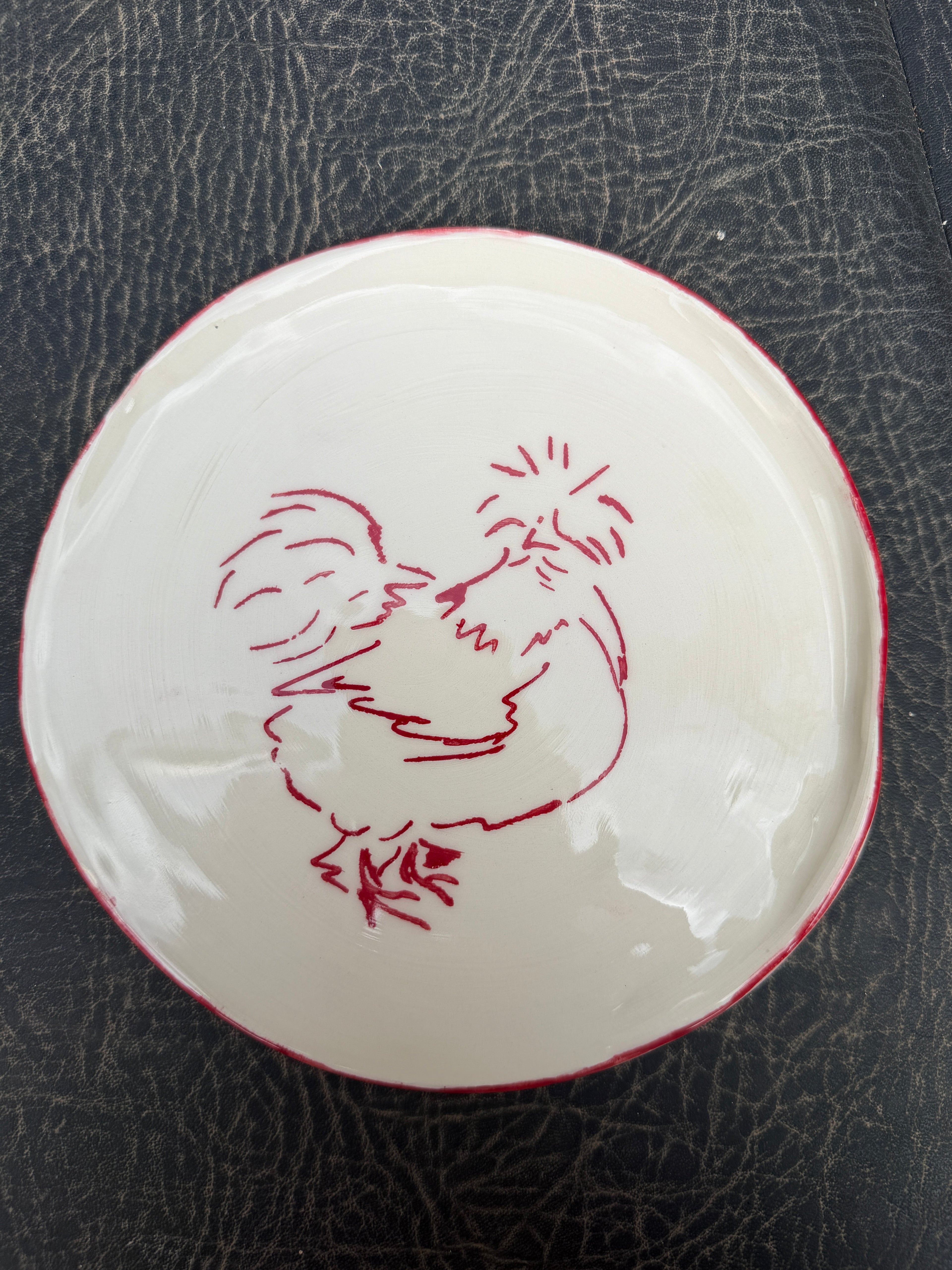 assiette "poule nègre soie"